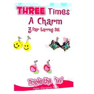 Three Times A Charm 3 pair Earring Set